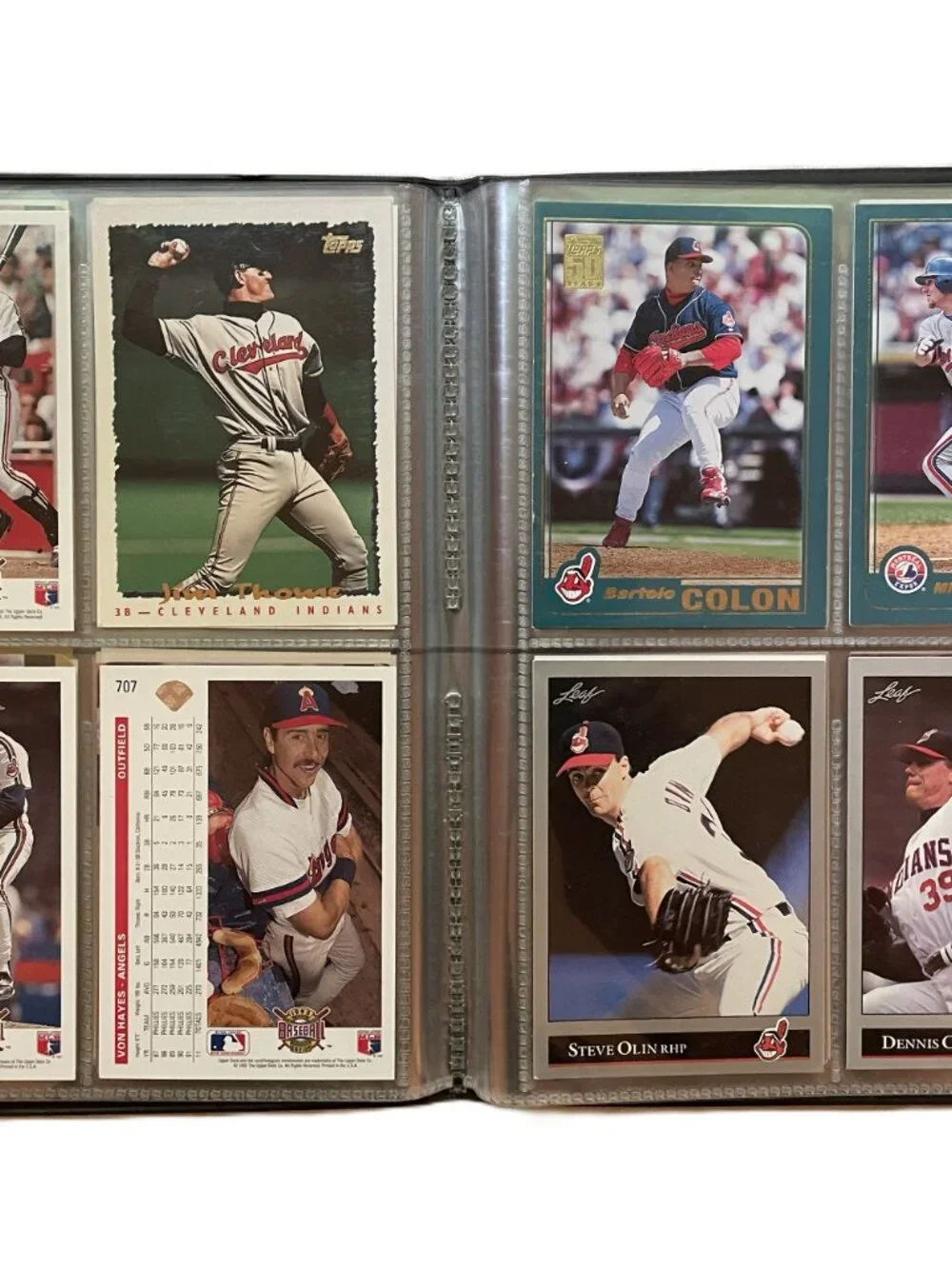 41 Card Lot 1980s-90s Cleveland Indians Trading Cards Album